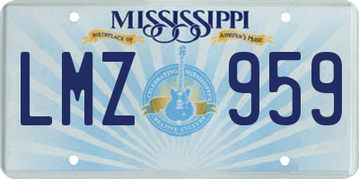 MS license plate LMZ959