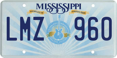 MS license plate LMZ960