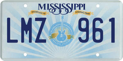 MS license plate LMZ961