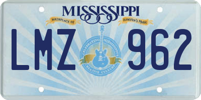 MS license plate LMZ962
