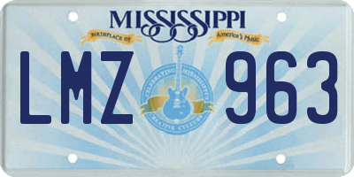 MS license plate LMZ963