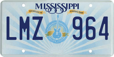 MS license plate LMZ964
