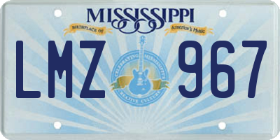 MS license plate LMZ967