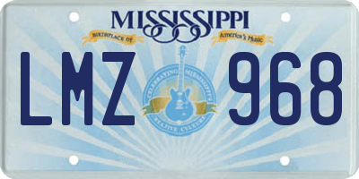 MS license plate LMZ968
