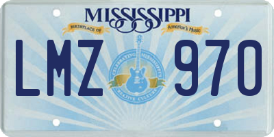 MS license plate LMZ970