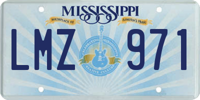 MS license plate LMZ971