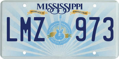 MS license plate LMZ973