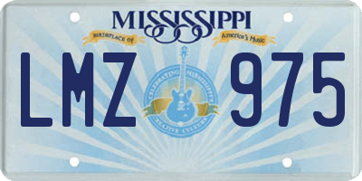 MS license plate LMZ975
