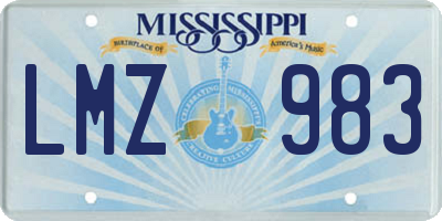 MS license plate LMZ983