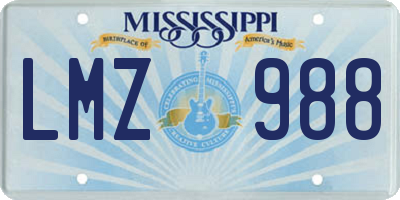 MS license plate LMZ988