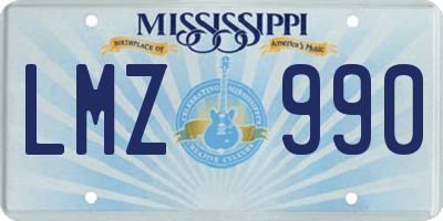MS license plate LMZ990