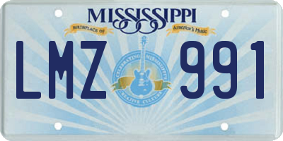 MS license plate LMZ991