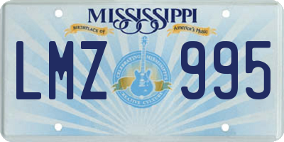 MS license plate LMZ995