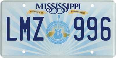 MS license plate LMZ996