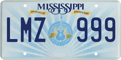 MS license plate LMZ999