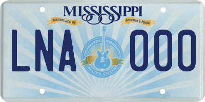 MS license plate LNA000