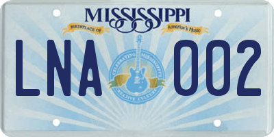MS license plate LNA002