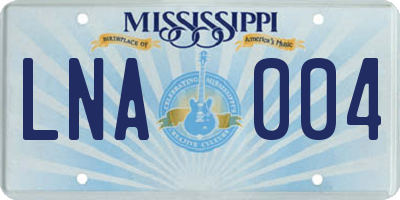 MS license plate LNA004