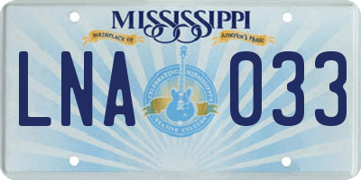 MS license plate LNA033