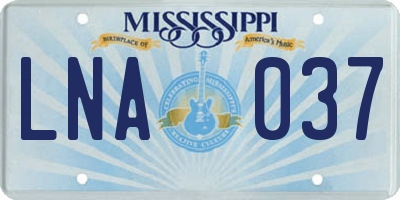 MS license plate LNA037