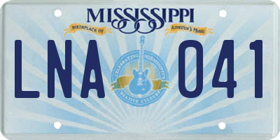 MS license plate LNA041