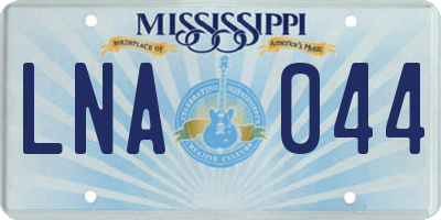 MS license plate LNA044