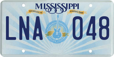 MS license plate LNA048