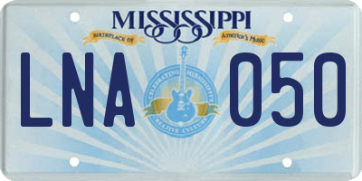MS license plate LNA050