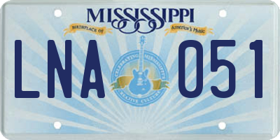 MS license plate LNA051