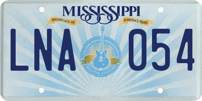 MS license plate LNA054