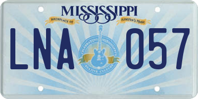 MS license plate LNA057