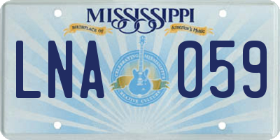 MS license plate LNA059