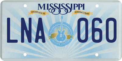 MS license plate LNA060