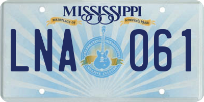 MS license plate LNA061