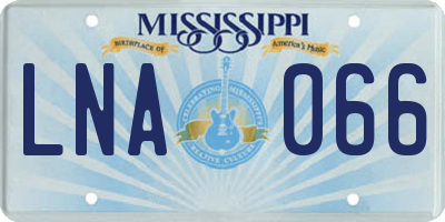 MS license plate LNA066