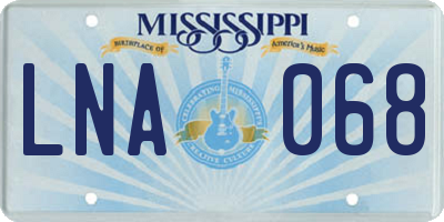 MS license plate LNA068