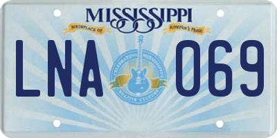 MS license plate LNA069