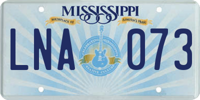 MS license plate LNA073