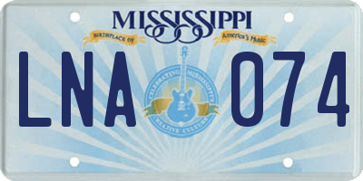 MS license plate LNA074