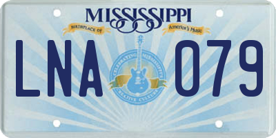 MS license plate LNA079