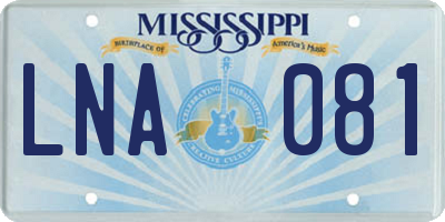 MS license plate LNA081