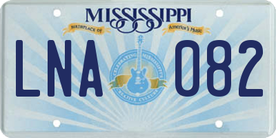 MS license plate LNA082