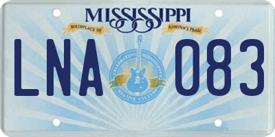 MS license plate LNA083