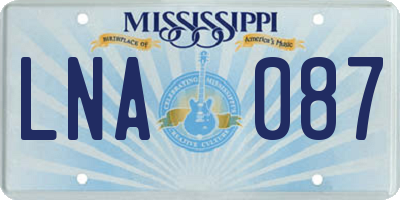 MS license plate LNA087