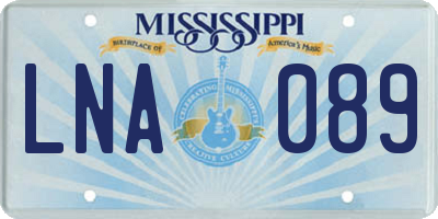 MS license plate LNA089