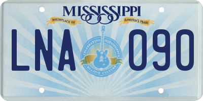 MS license plate LNA090