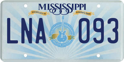 MS license plate LNA093