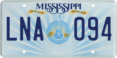 MS license plate LNA094