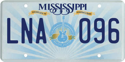 MS license plate LNA096