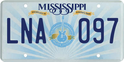 MS license plate LNA097